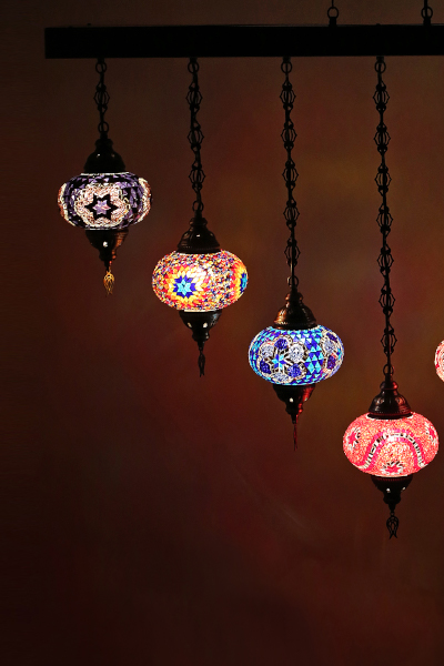 7in1 Antique Mosaic Pendant Lamp